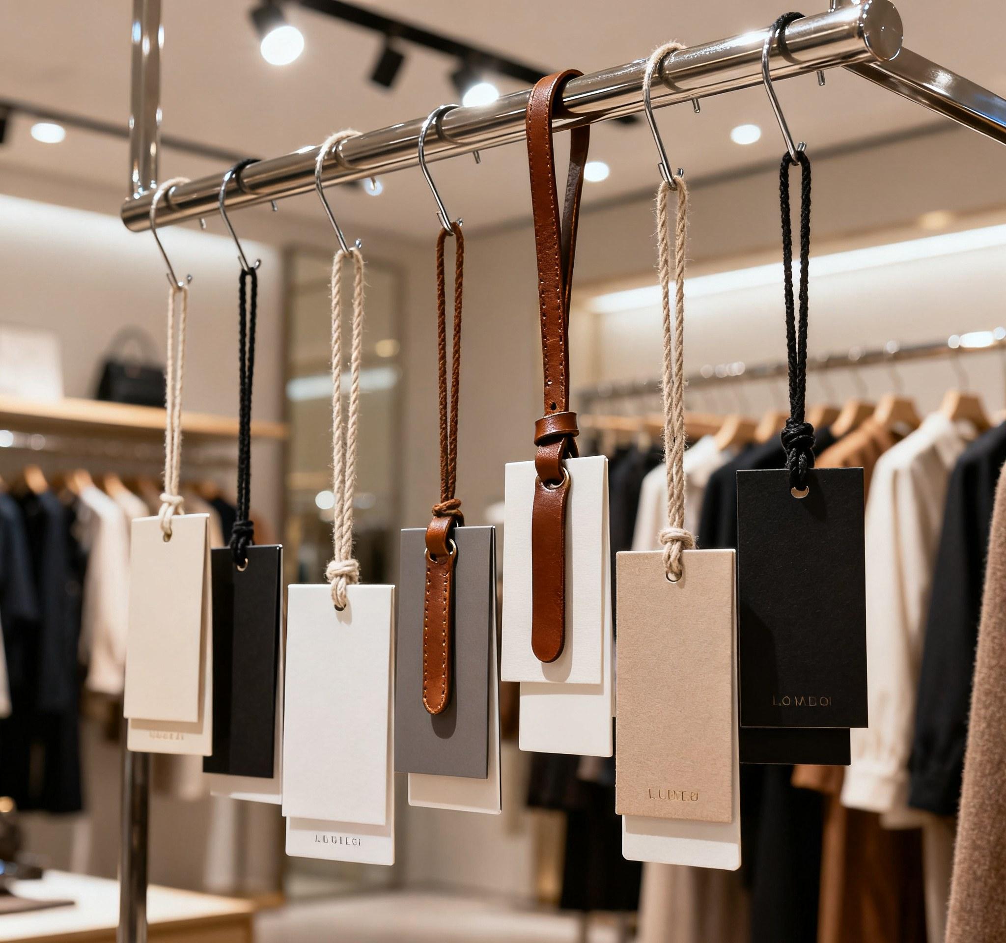 Stylish hanging tags for retail garments